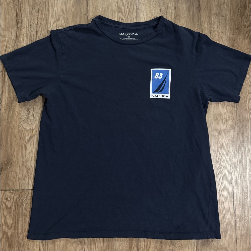 Nautica Dark Blue Tee with Sailboat Graphic